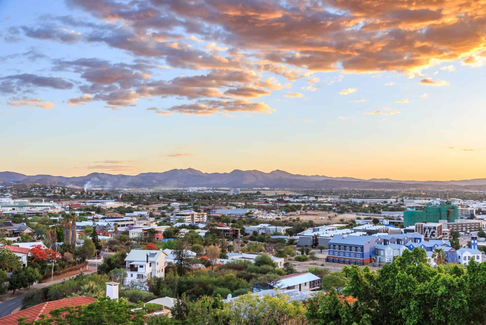 coucher de soleil a windhoek