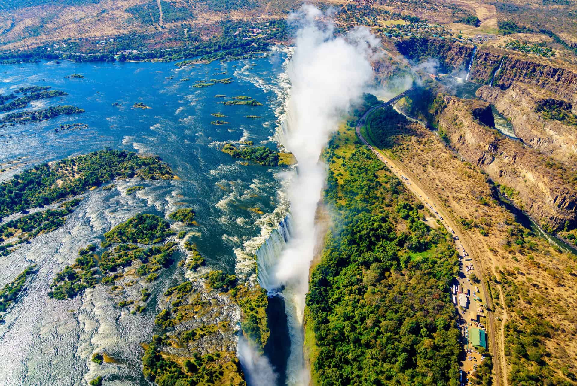 vue aerienne des chutes victoria